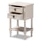 Baxton Studio Lenore Country Cottage Farmhouse Whitewashed 2-Drawer Nightstand 146-8189 - alternate 3